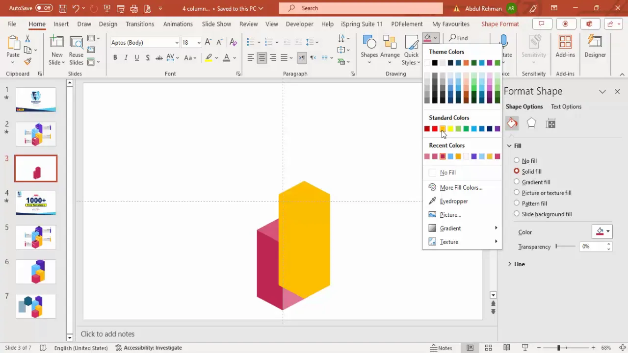Duplicating and recoloring 3D steps