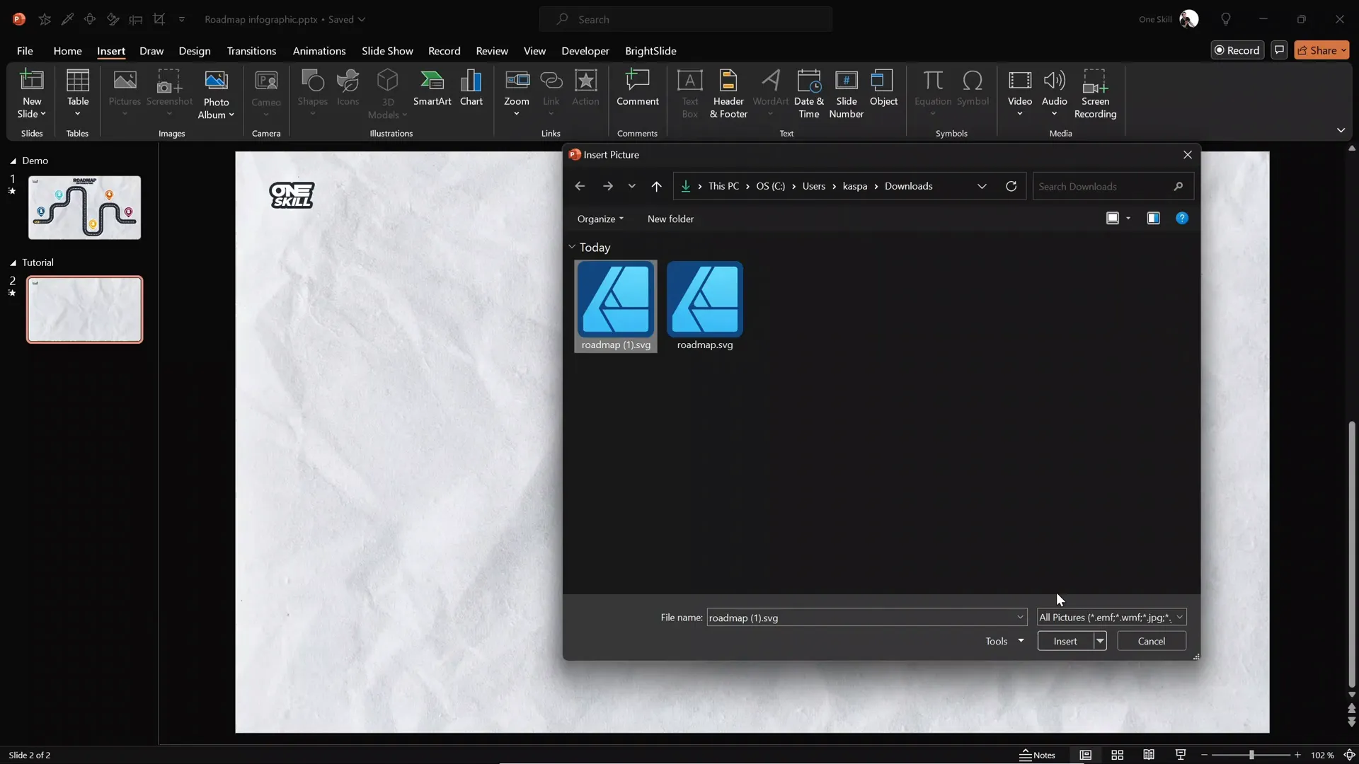 Importing SVG roadmap into PowerPoint