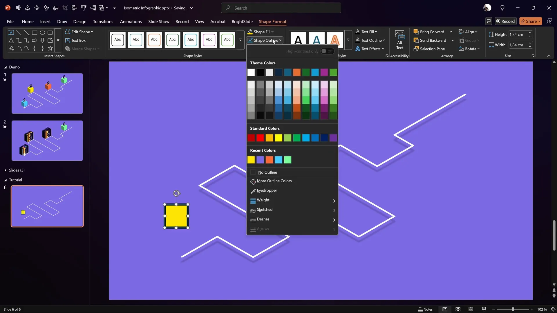 Creating a perfect square for the cube base