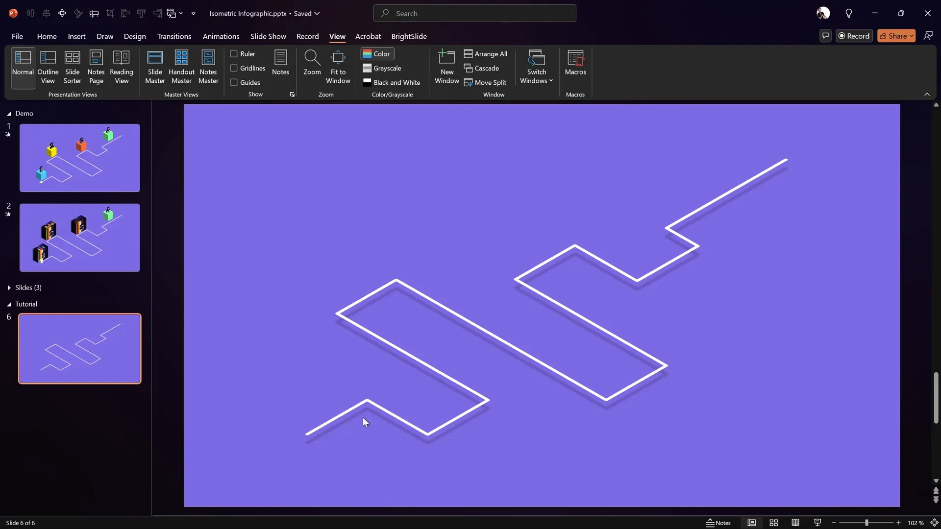 Roadmap with subtle shadow on purple background