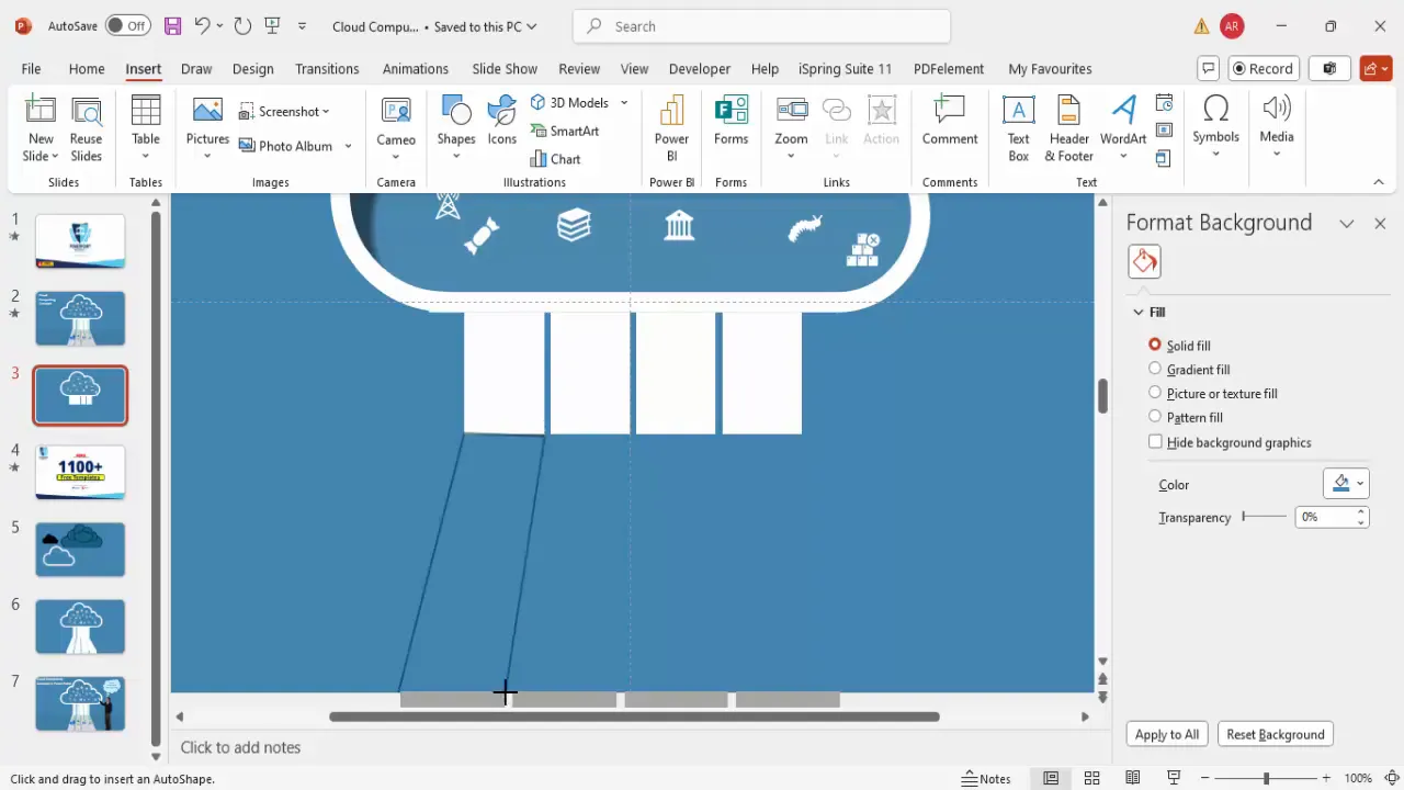 Lines connecting the cloud shape to the device shapes