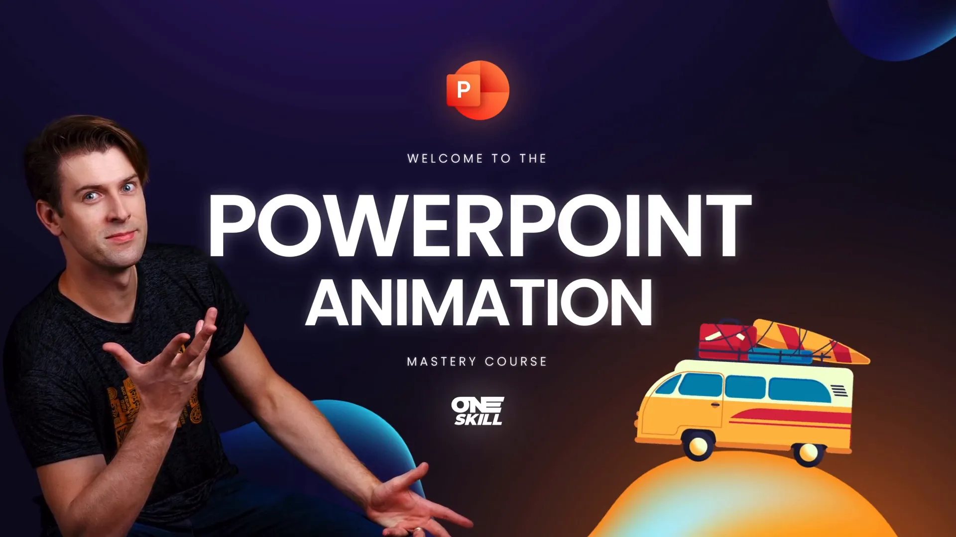 Kaspare introducing the PowerPoint Animation Mastery course