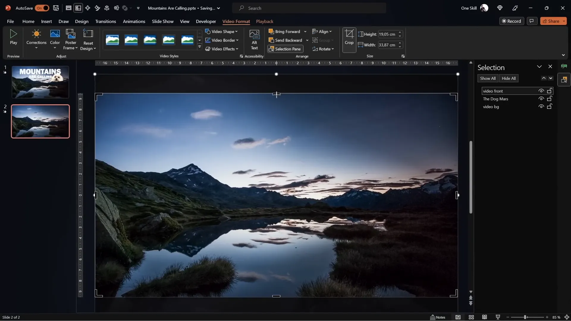 Duplicated video layer aligned exactly over background video