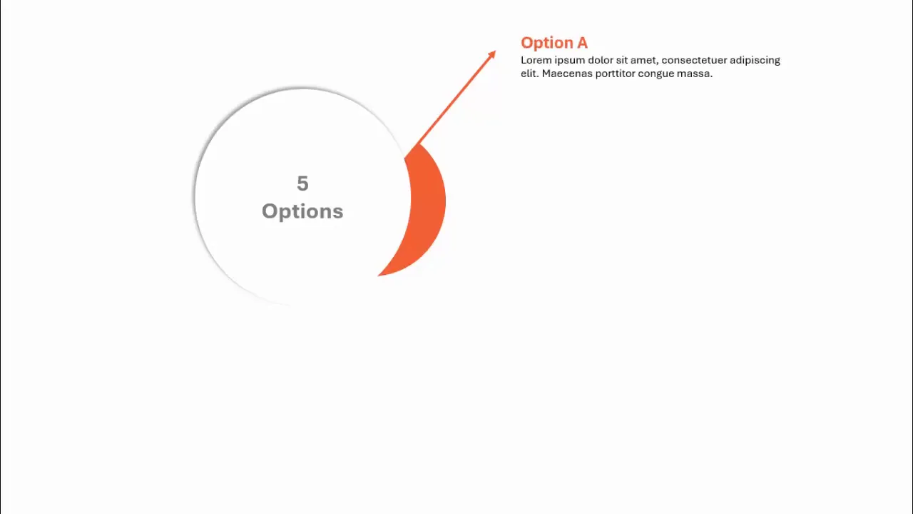 Option one highlighted with orange and yellow partial circles