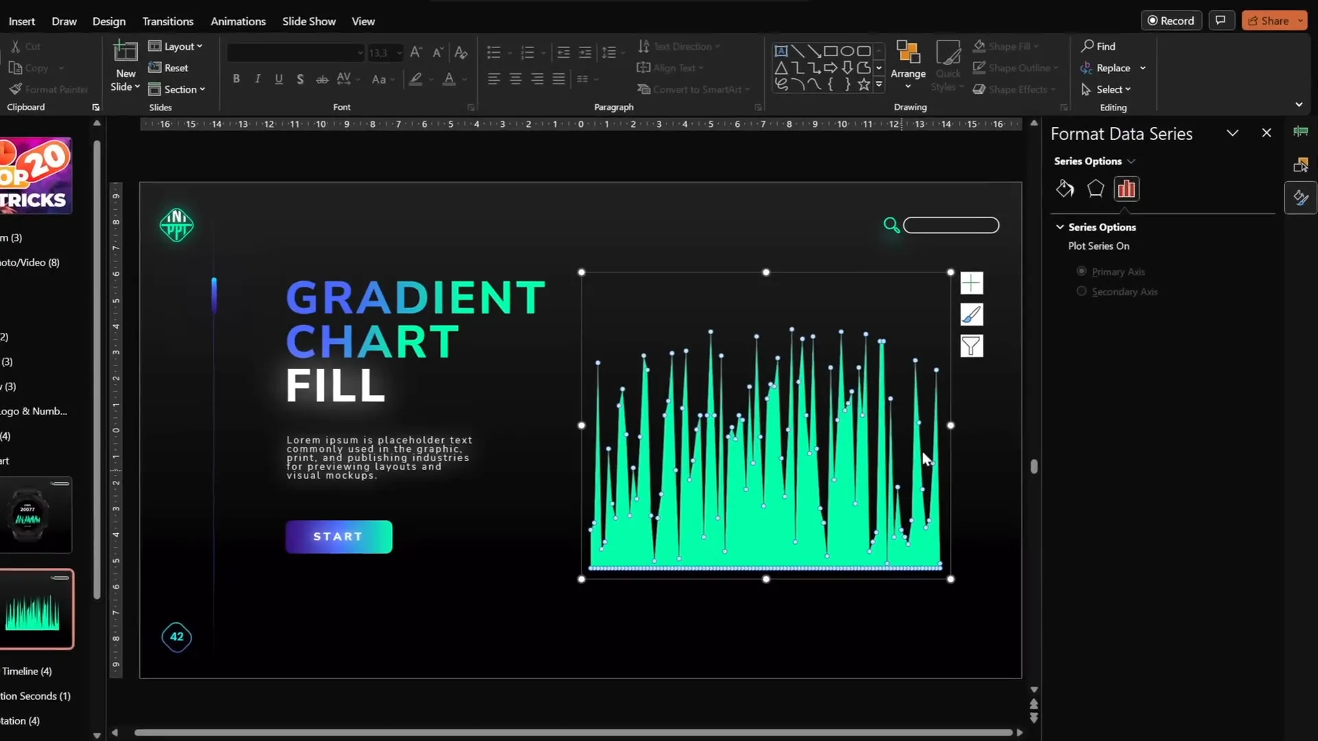 Modern area chart with gradient fill