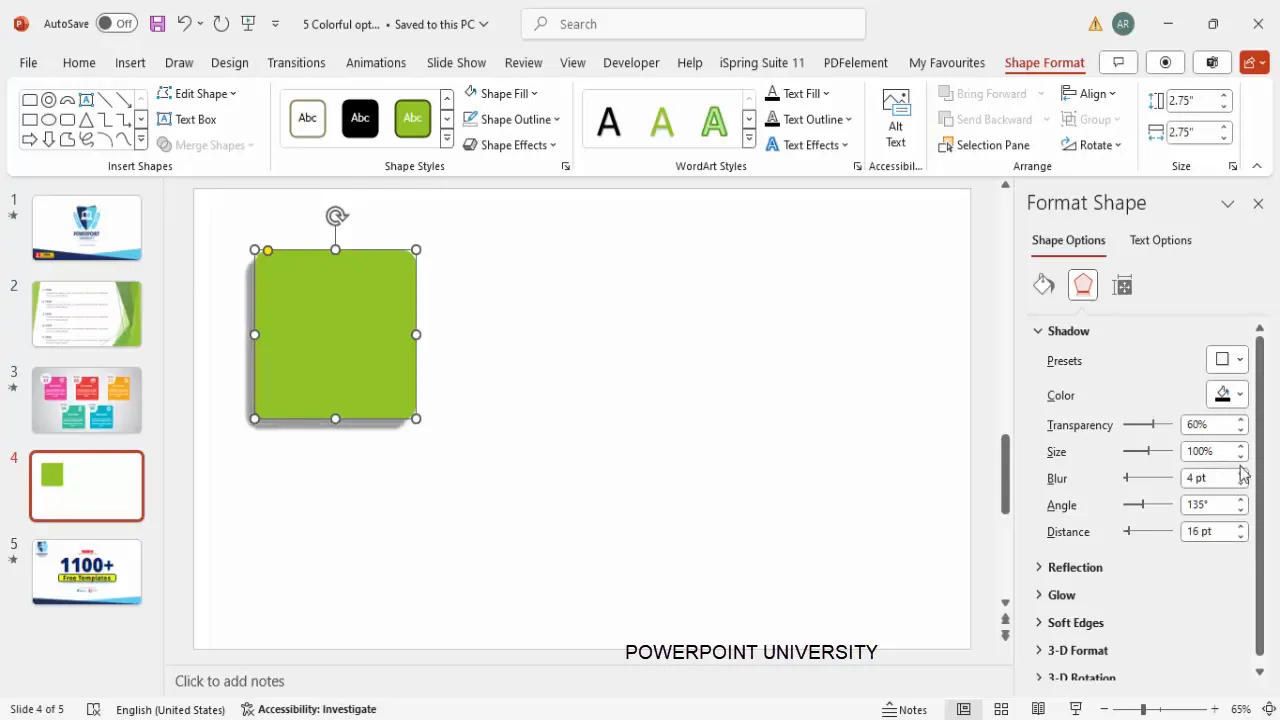 Adding shadow effect to rounded rectangle