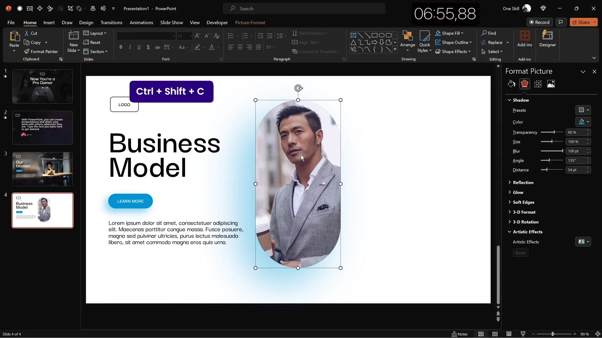 Image placeholder cropped in rounded rectangle with white outline and shadow