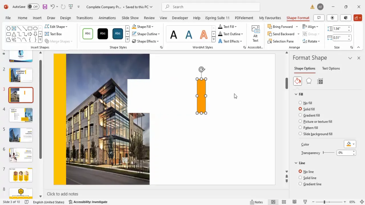 Orange rectangles added for visual design on title slide