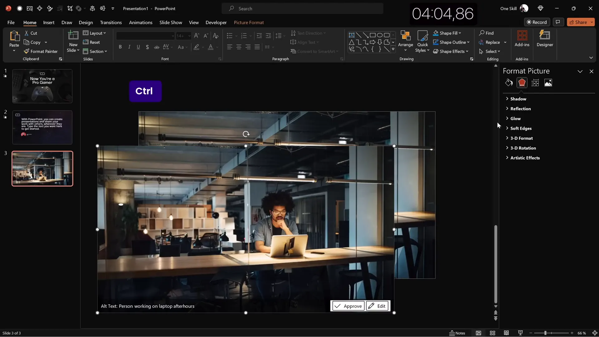 Office working photo as slide background