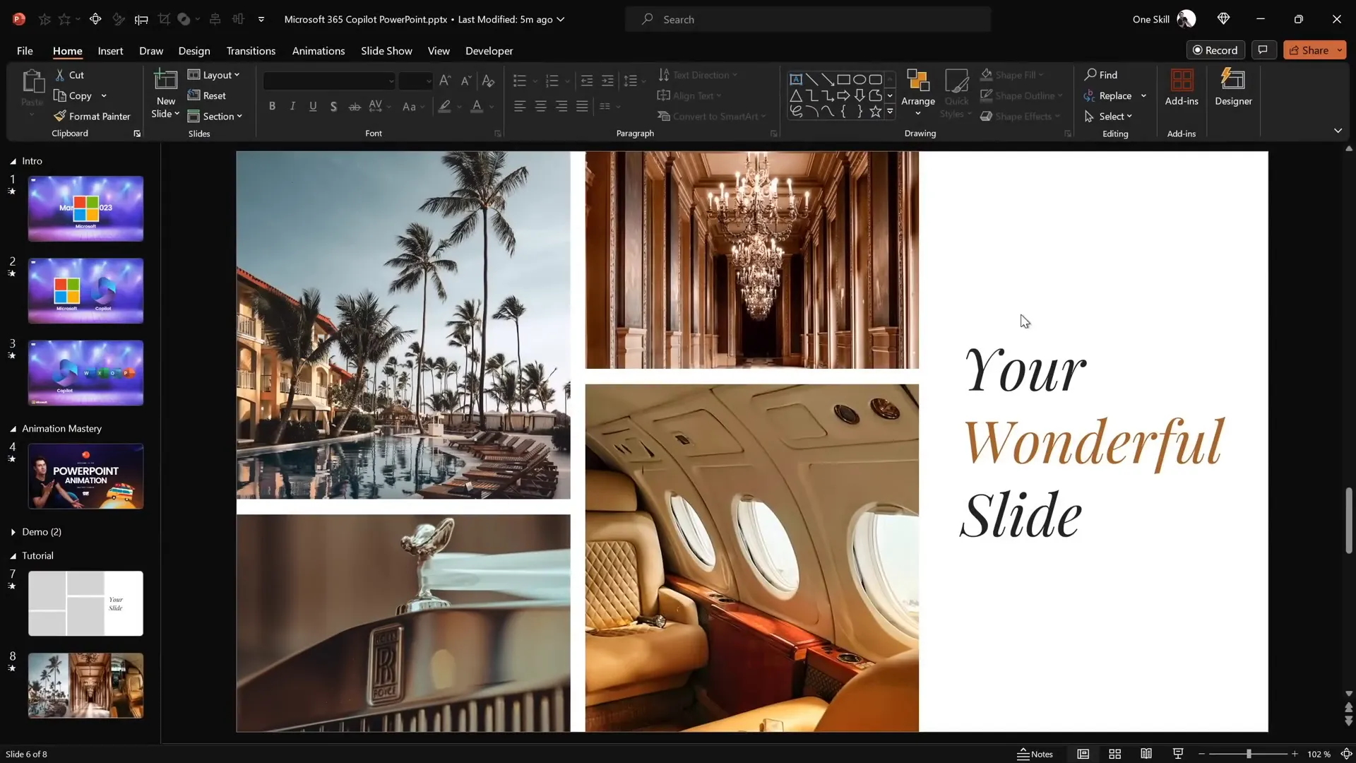 Side-by-side photo crop and text reveal animation preview