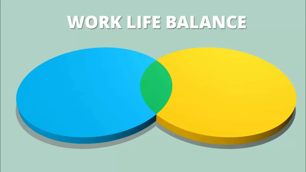 Two 3D oval shapes representing work-life balance