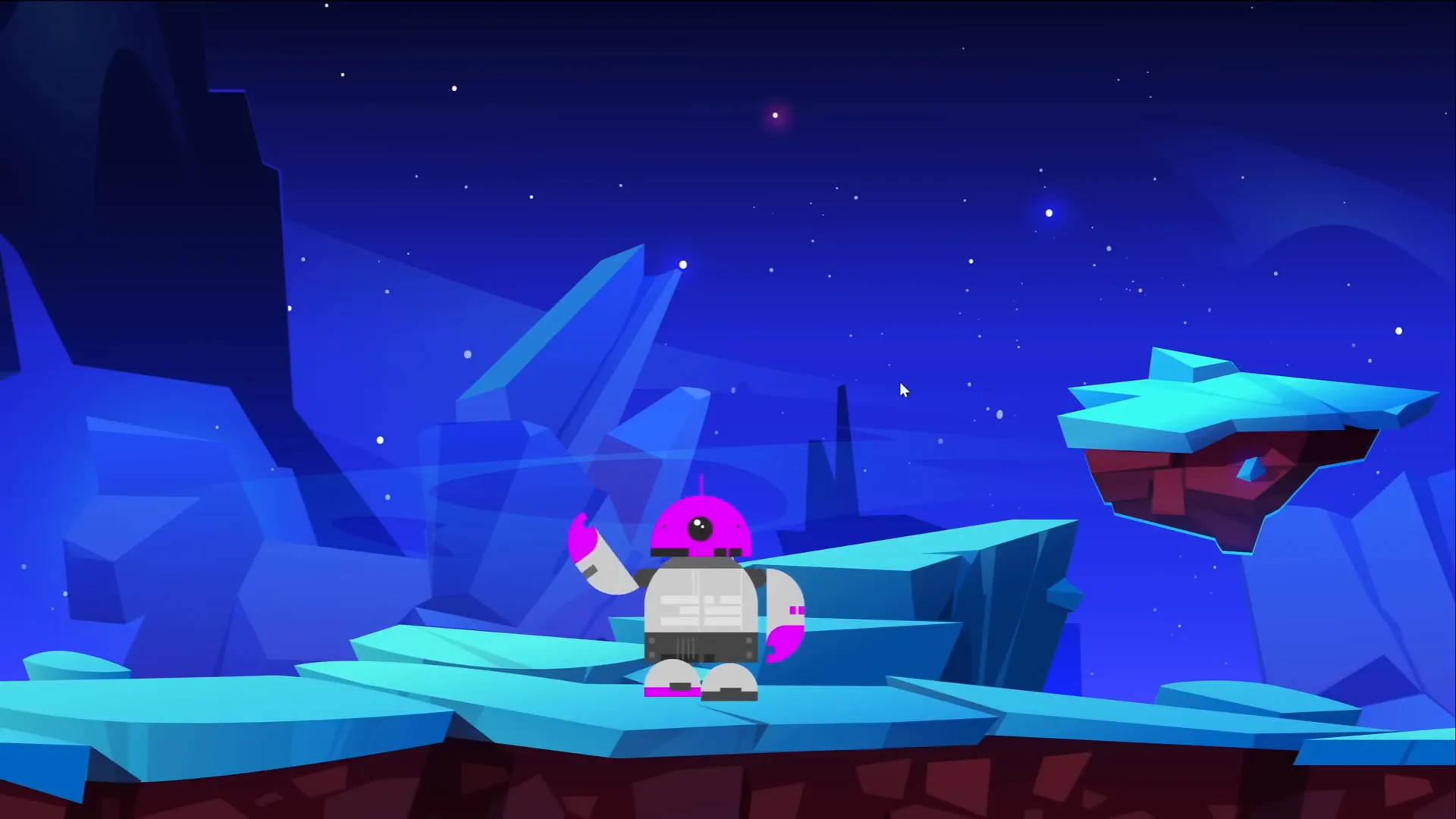 Animated robot waving and moving legs using GIF and PowerPoint animations