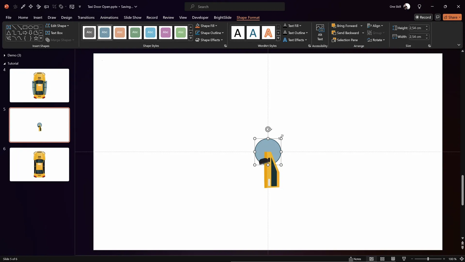 Creating new rotation center with transparent circle and door group