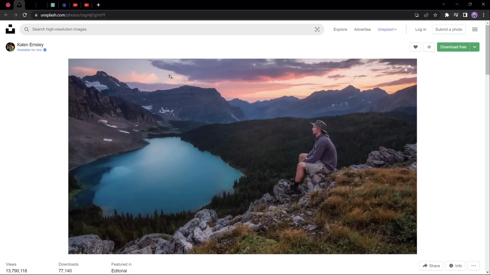 Photo with distinct layers: foreground, mountains, and sky