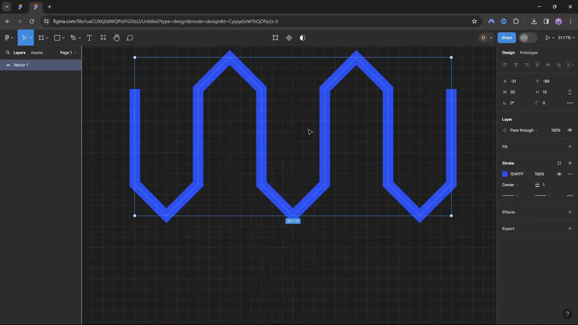 Sharp timeline shape created in Figma