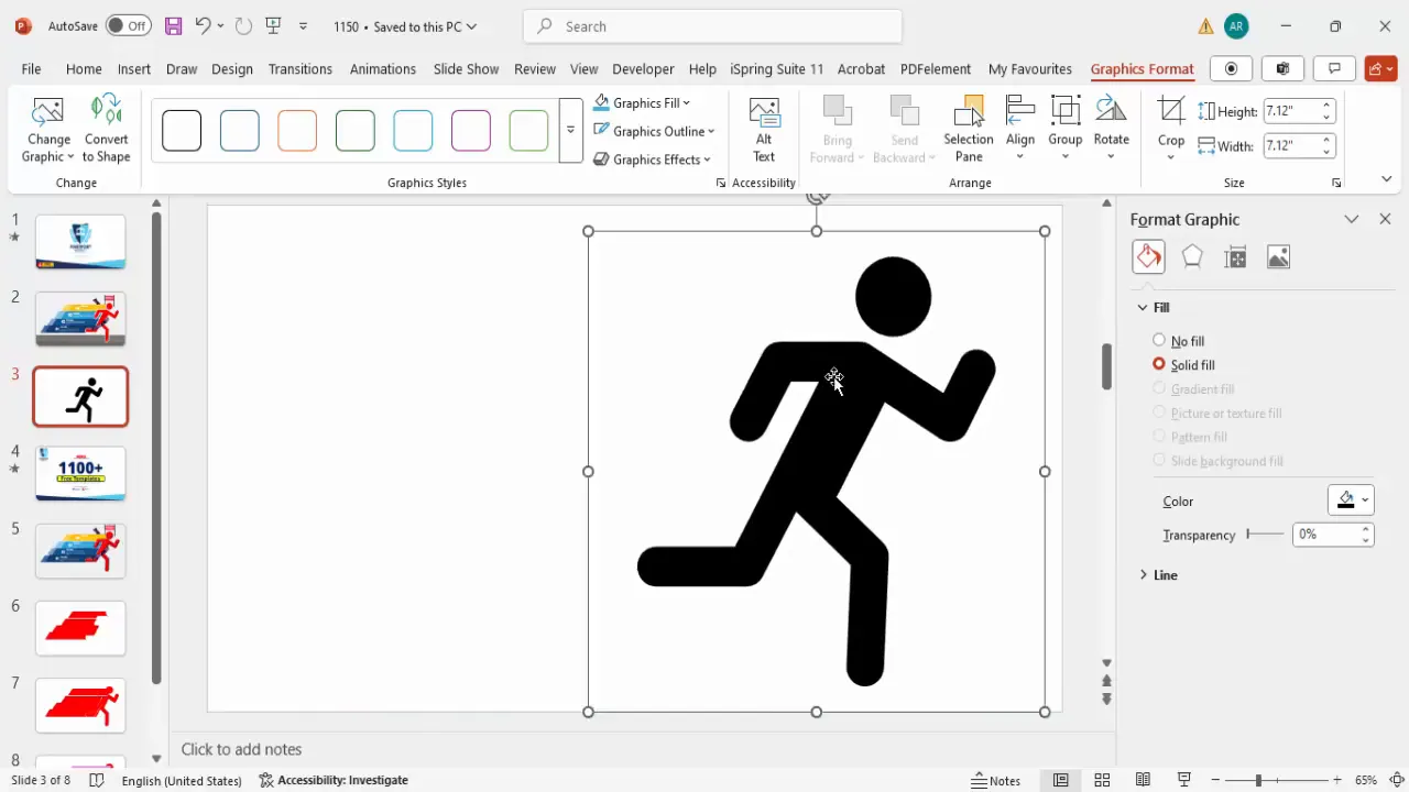 Running person icon inserted and resized