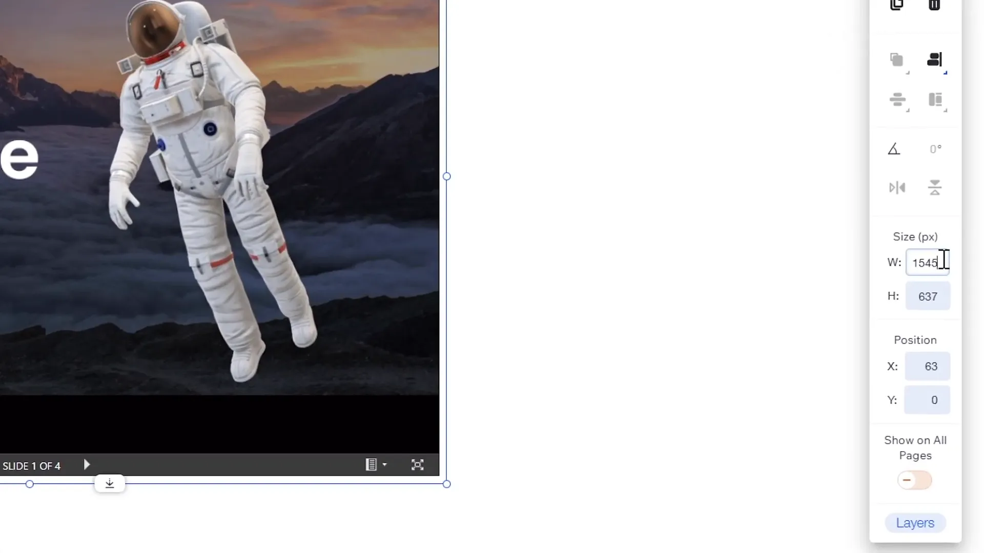 Editing embed code dimensions for PowerPoint presentation