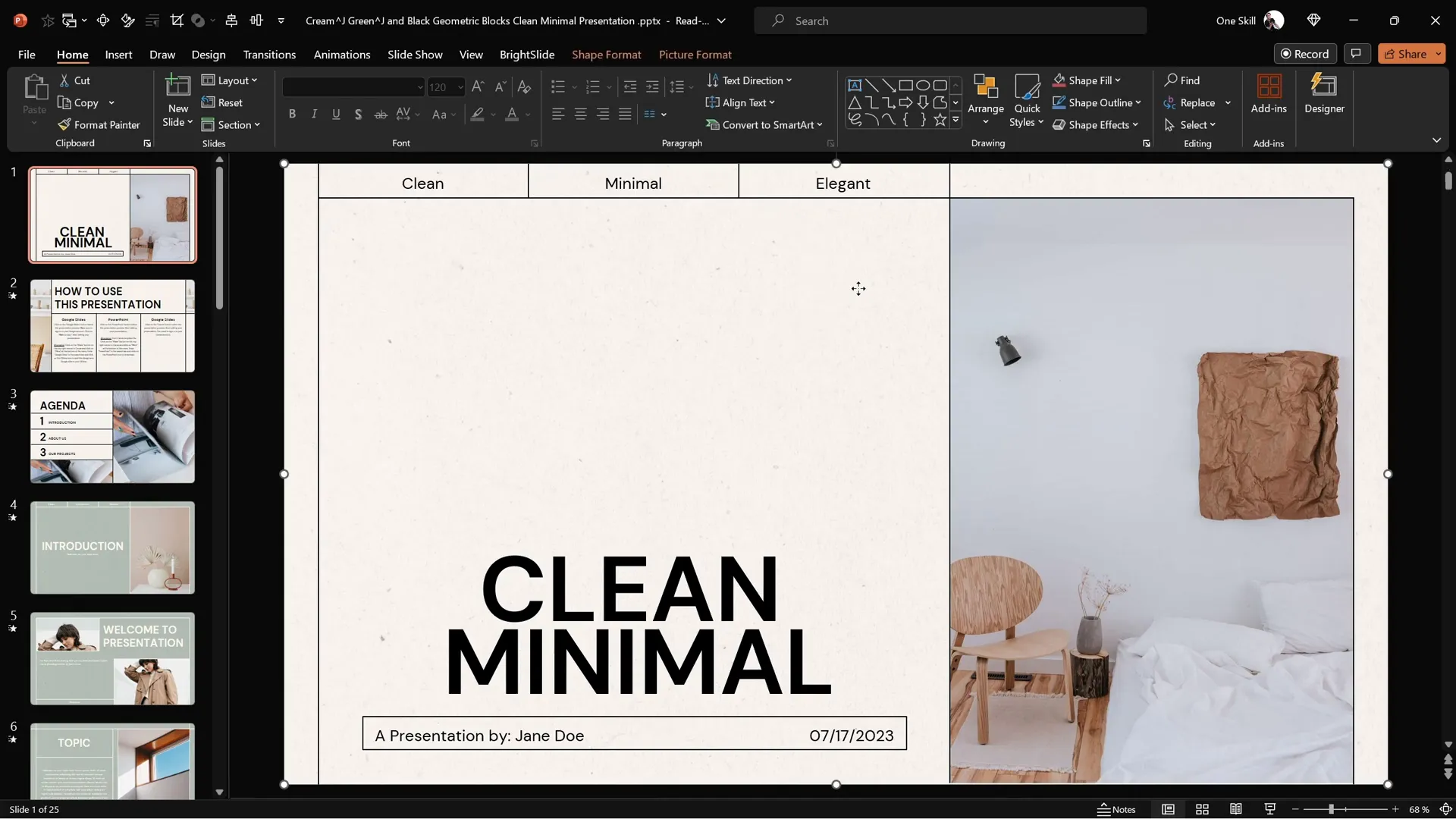 SlidesCarnival Clean Minimal PowerPoint template