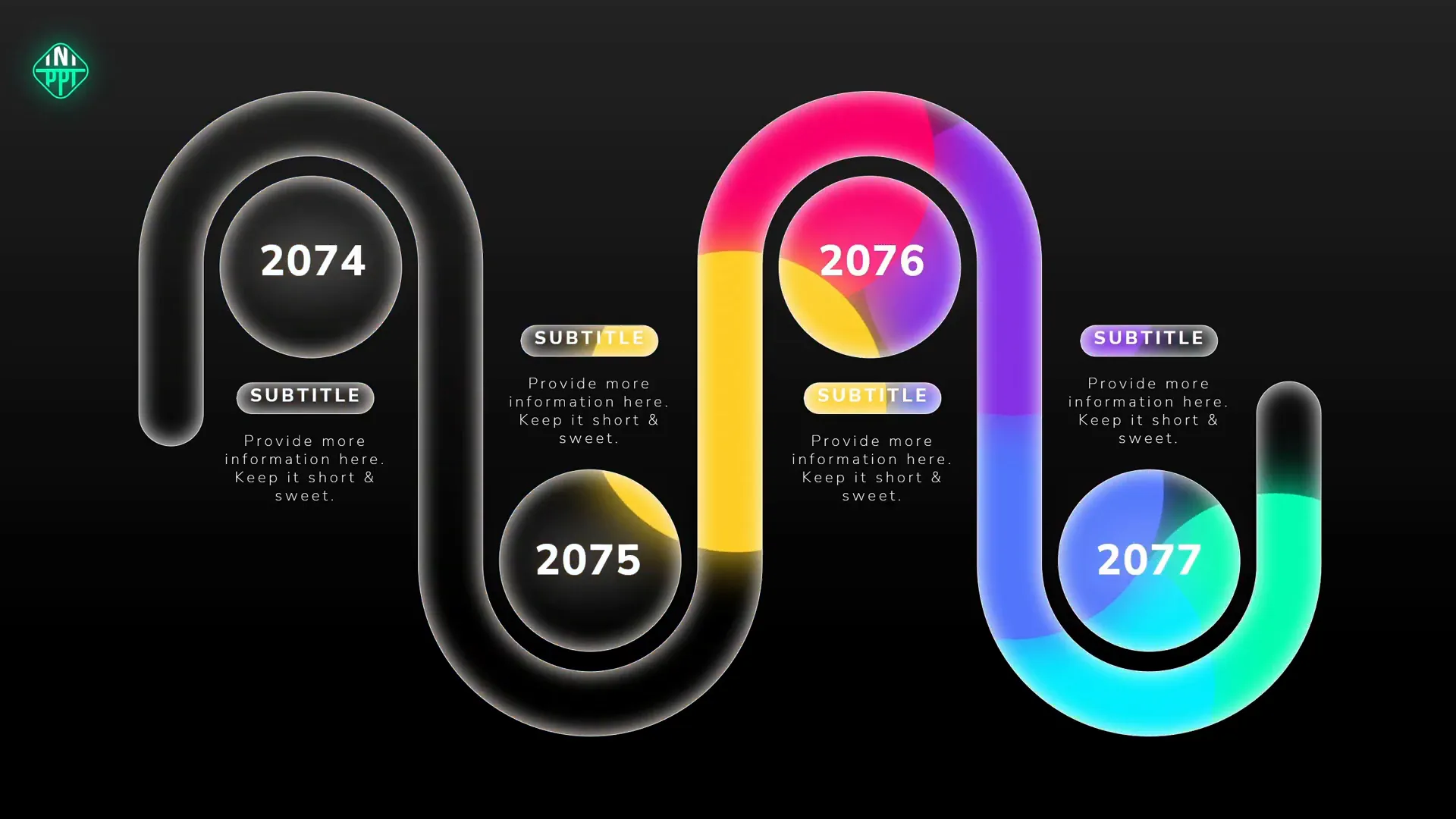 InterstellarPPT animated timeline tutorial slide