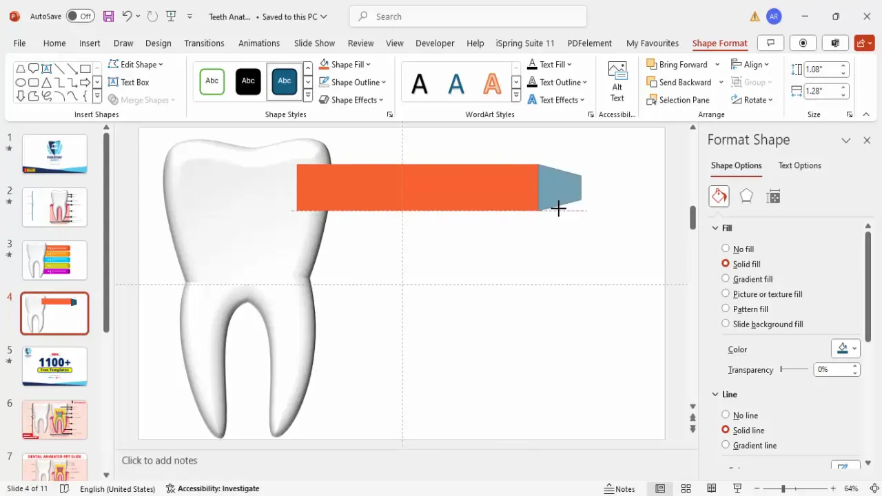 Adding rectangles and trapezoids for infographic options in PowerPoint