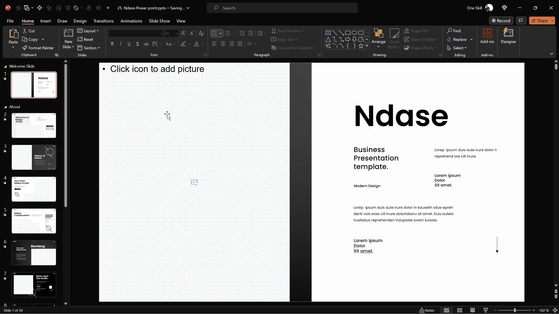 Ndase business Powerpoint template slide layouts with image placeholders