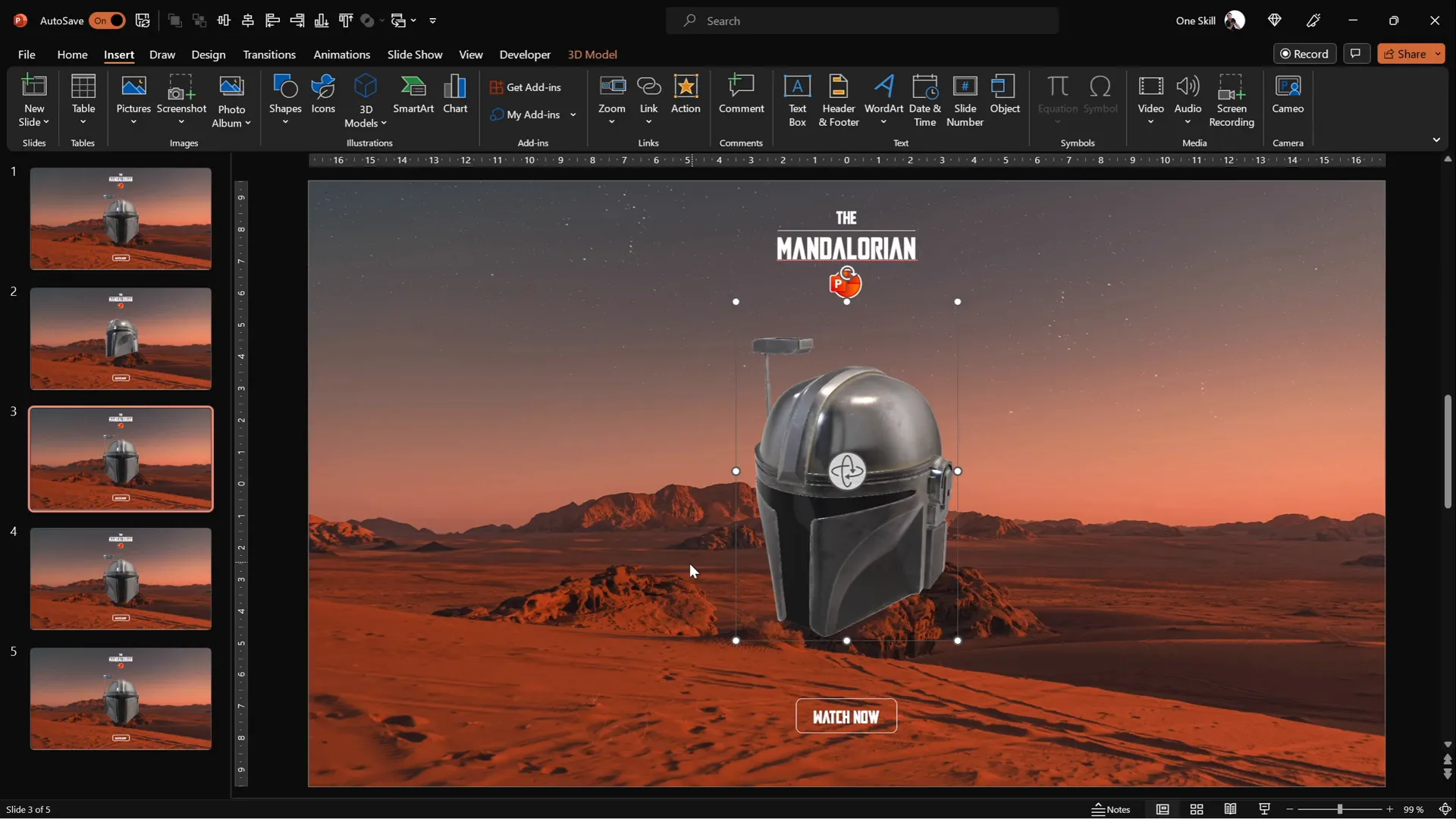 Multiple slides with helmet facing different directions