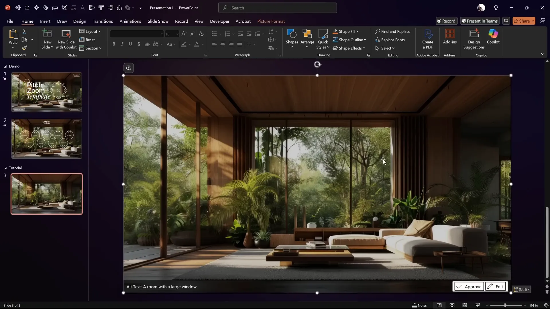 Pasting a beautiful background image onto the slide