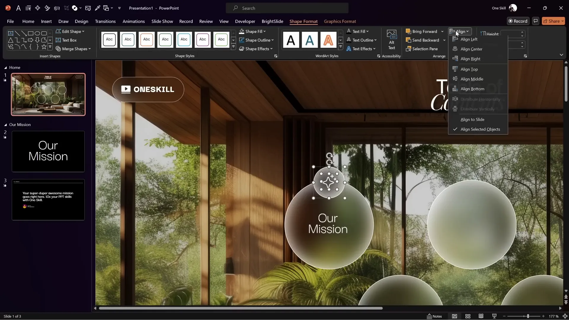 Small bubble with sparkling star icon grouped and aligned