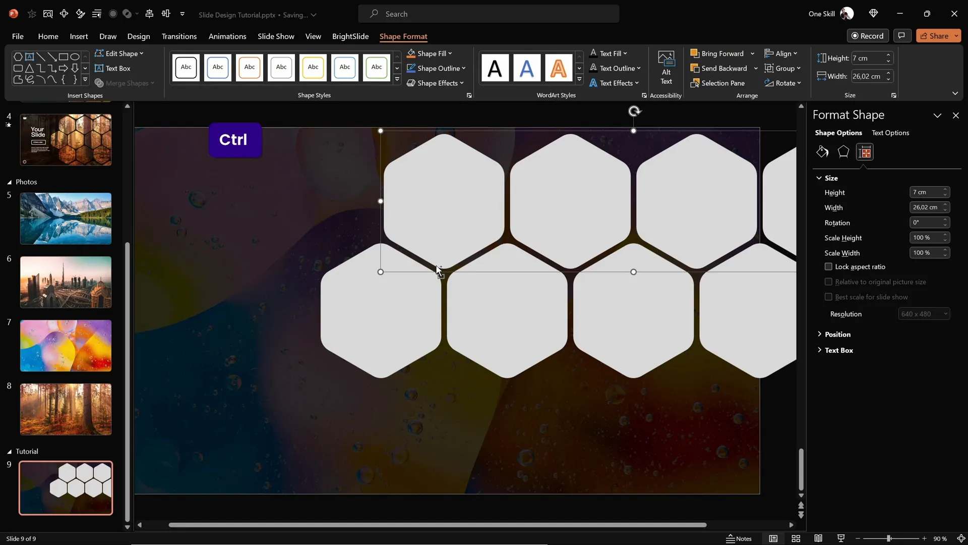 Multiple rounded hexagons arranged in a honeycomb pattern