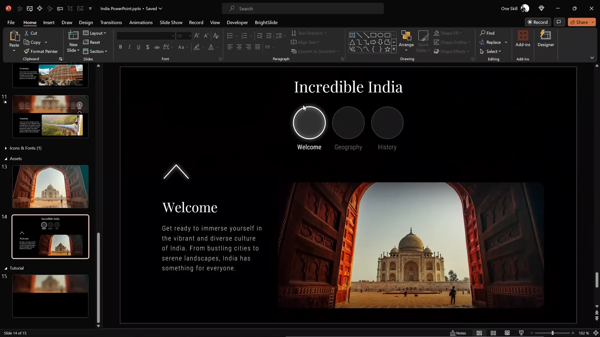 Blurry photo mask with Taj Mahal image and text overlay