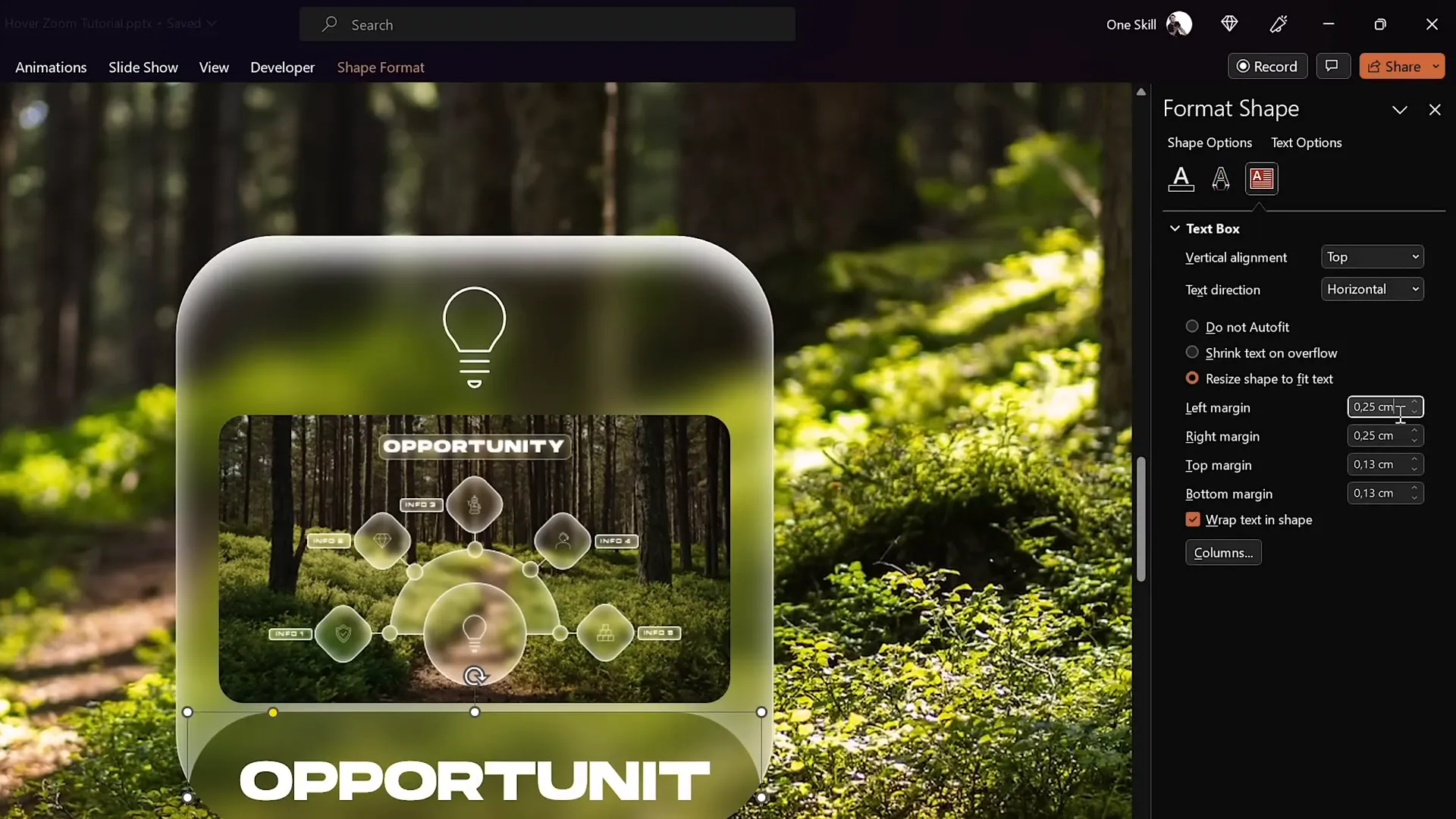 Hover card with white inside shadow and rounded rectangle label with shadow