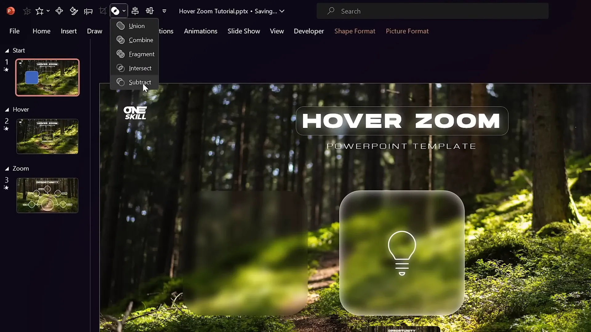 Mask created by subtracting shape from background photo