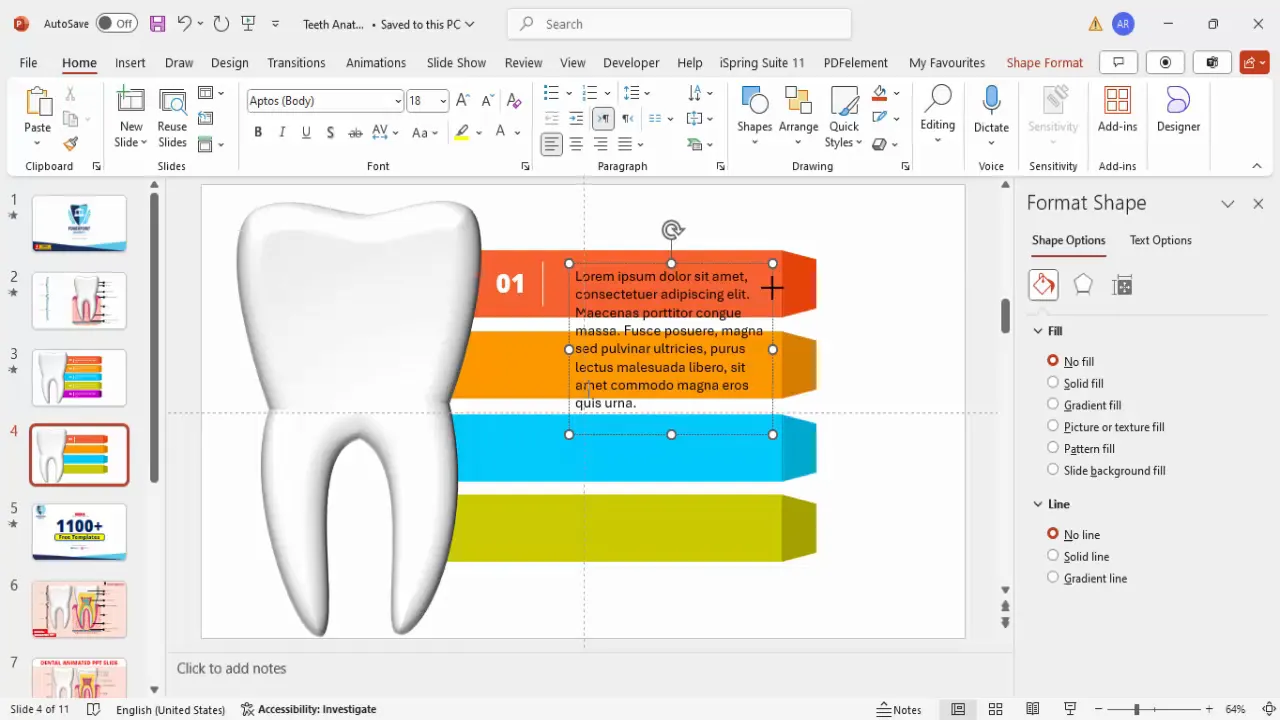 Text boxes for option titles and detailed descriptions added to infographic options