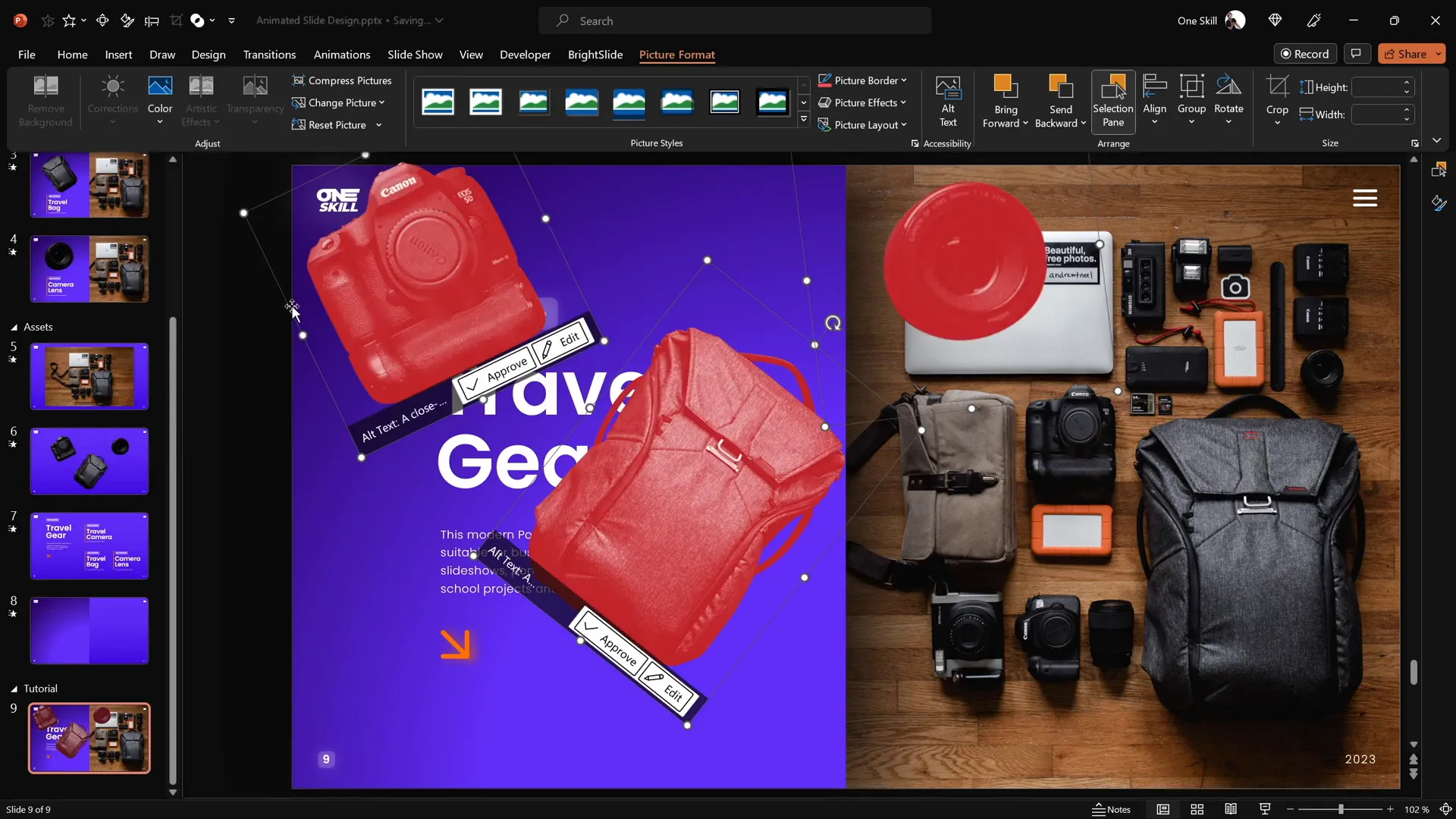 Aligning red recolored cutouts over original photo for precise matching