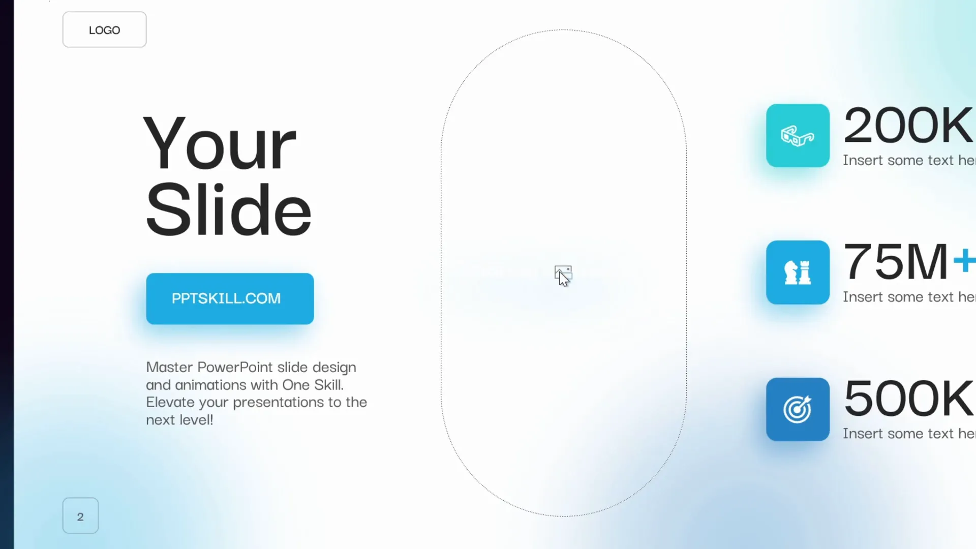 Example of image placeholder with insert button