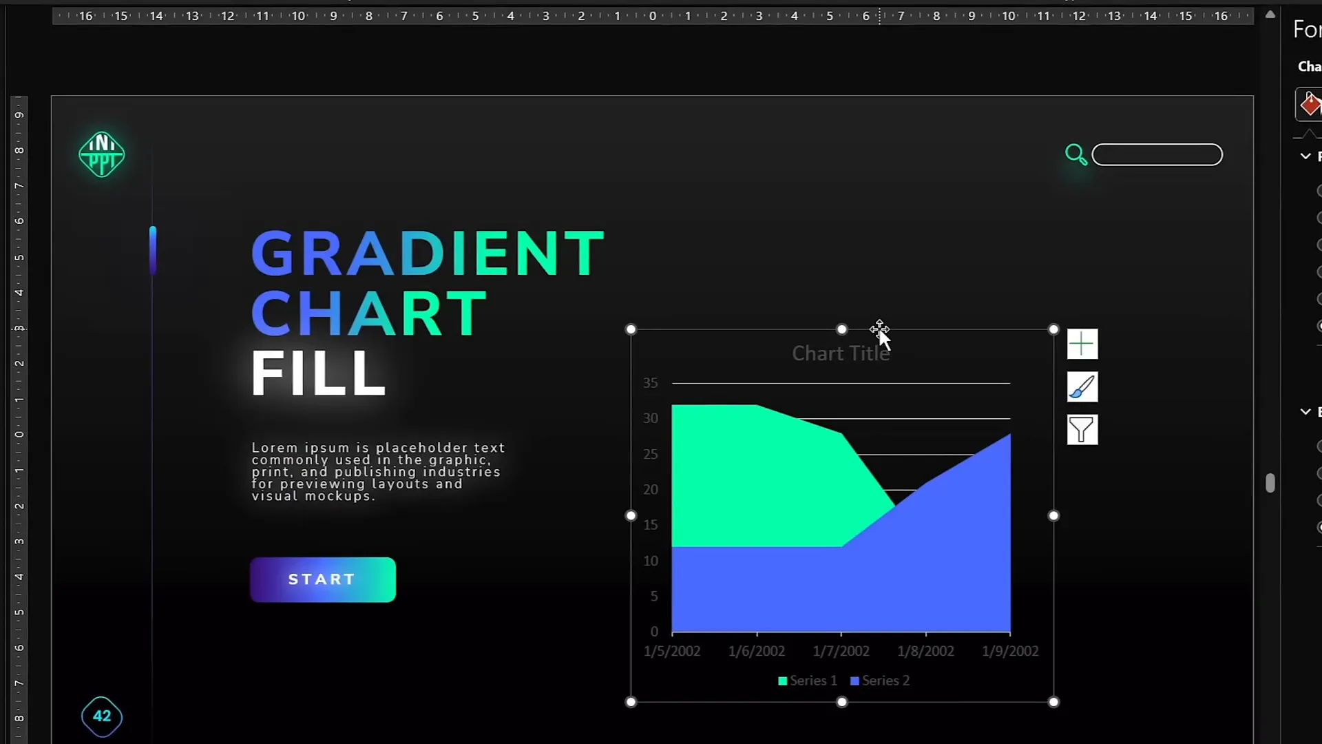Area chart with gradient fill and simplified design