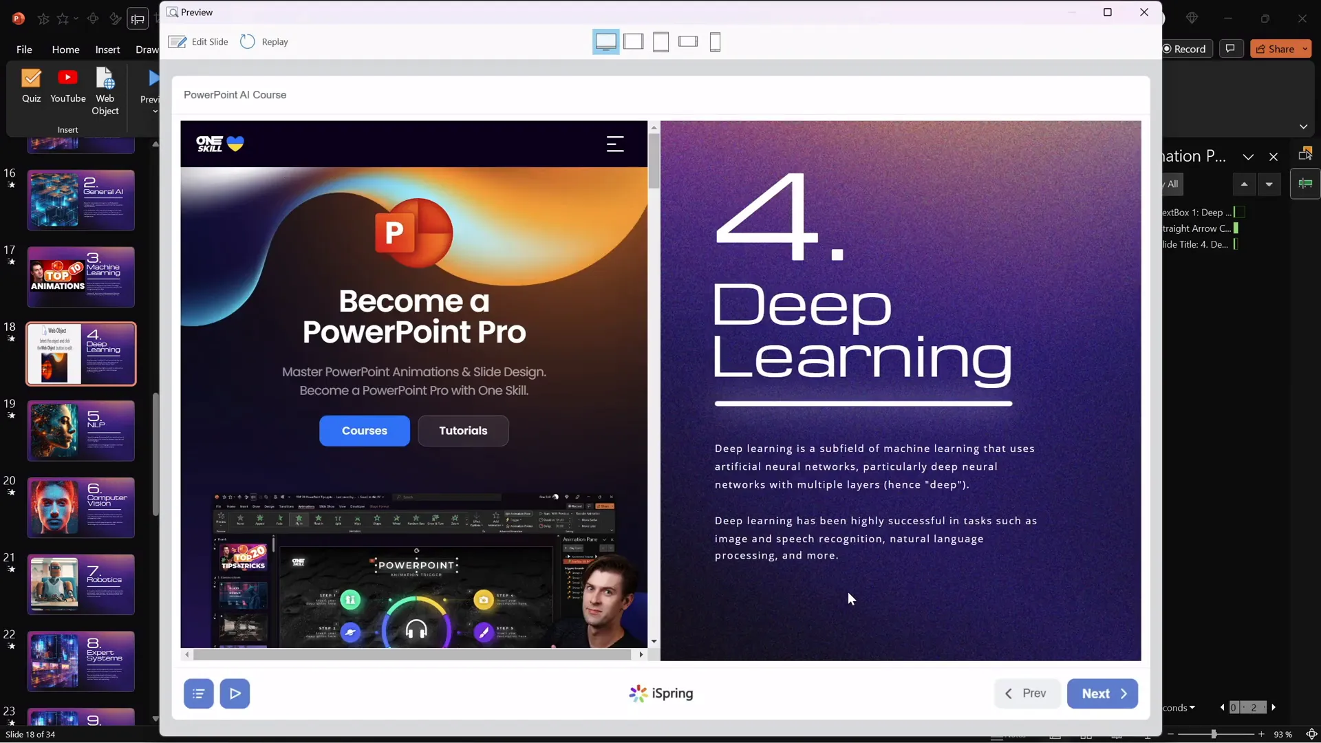 Embedded live website inside PowerPoint slide