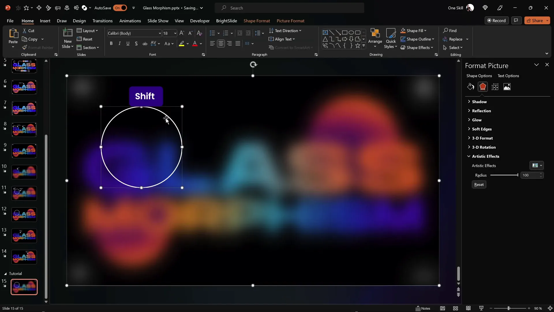 Using merge shapes intersect to crop blurred picture to circle