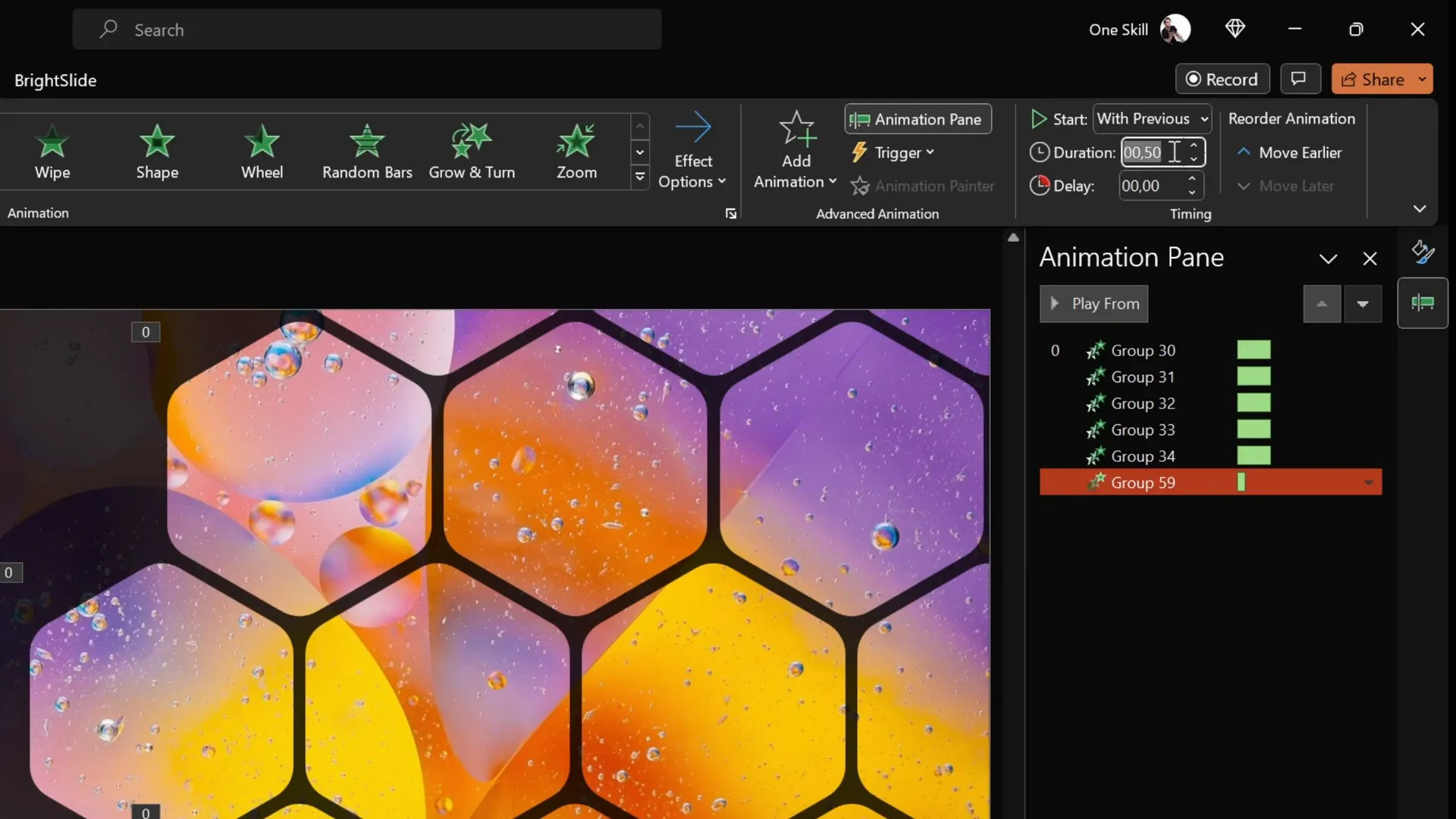 Adding and animating text boxes and logos on the slide