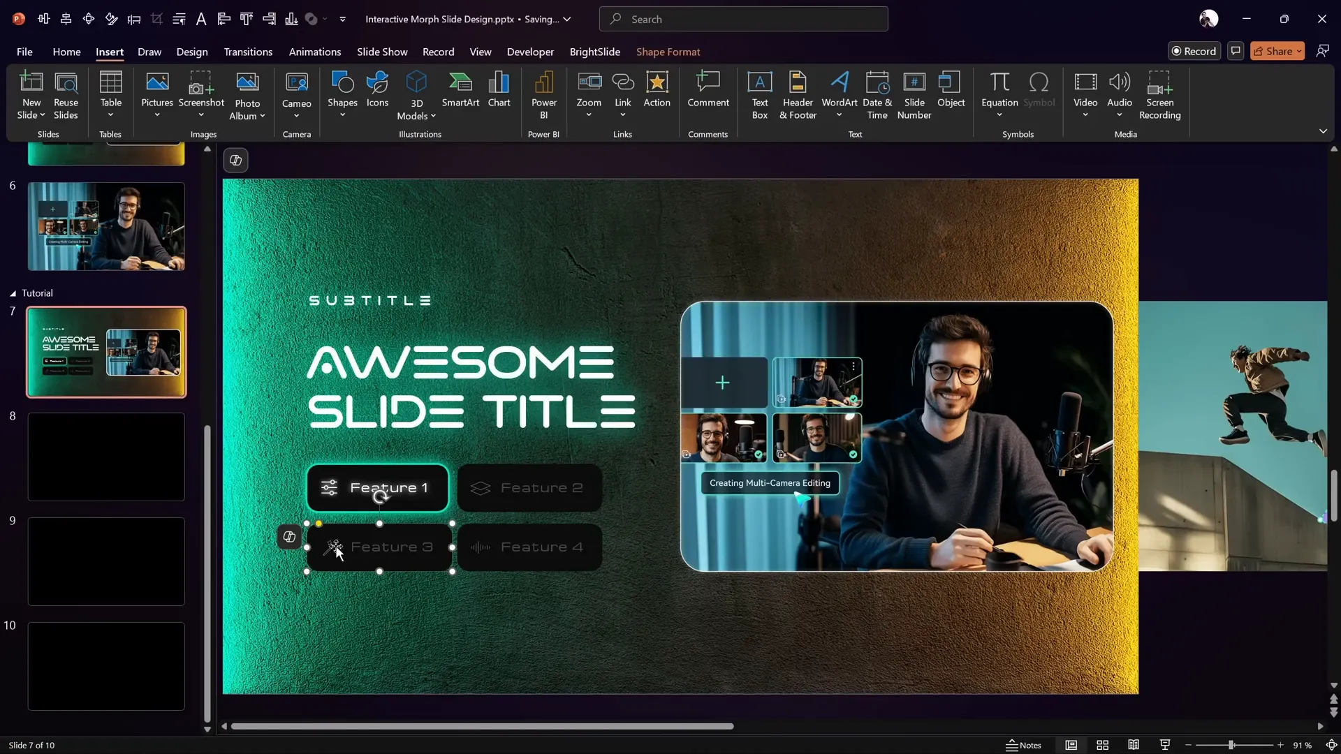Grouping buttons with icons for morph transition