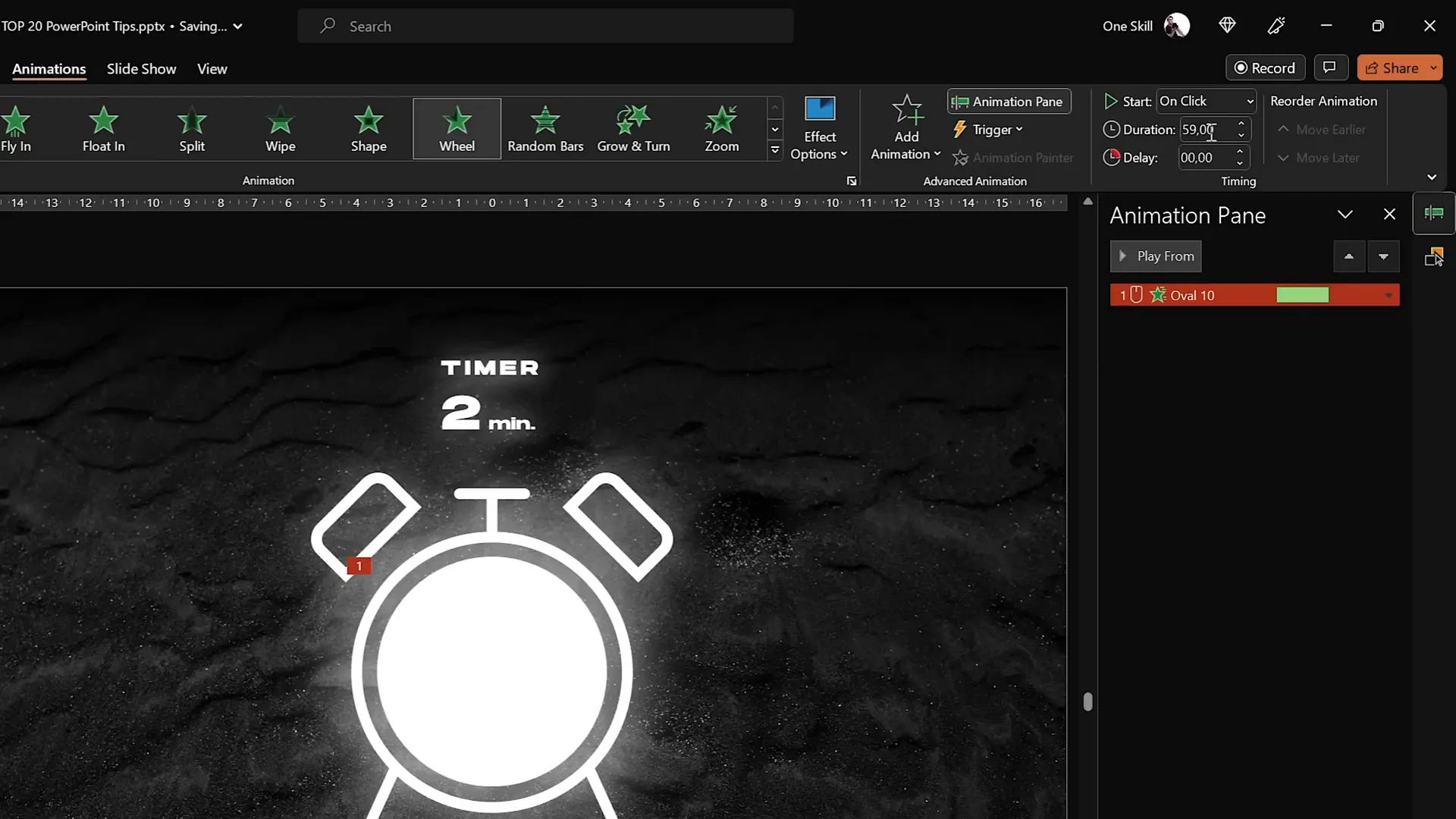 Extending animation duration beyond 59 seconds