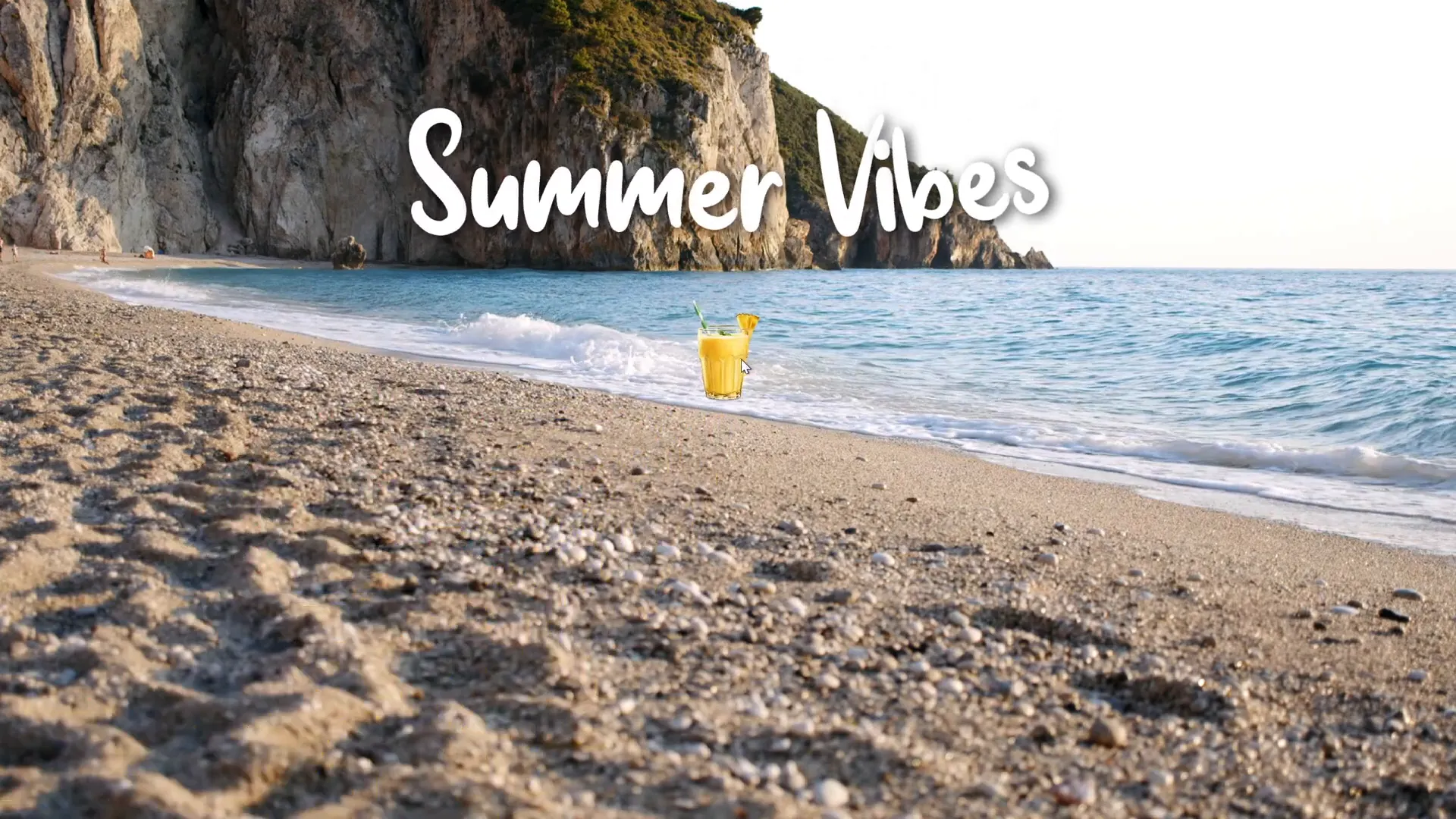 Cocktail glass illustration with zoom and motion path animations