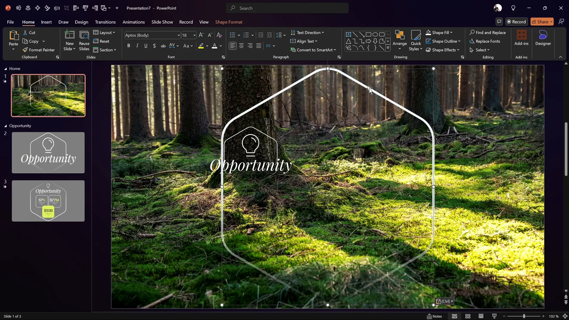Creating glass morphic blurry background effect in PowerPoint