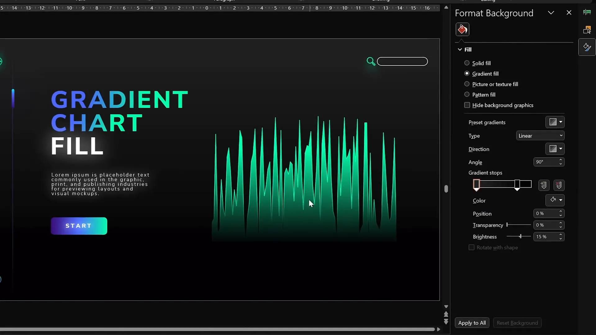 Modern gradient filled area chart