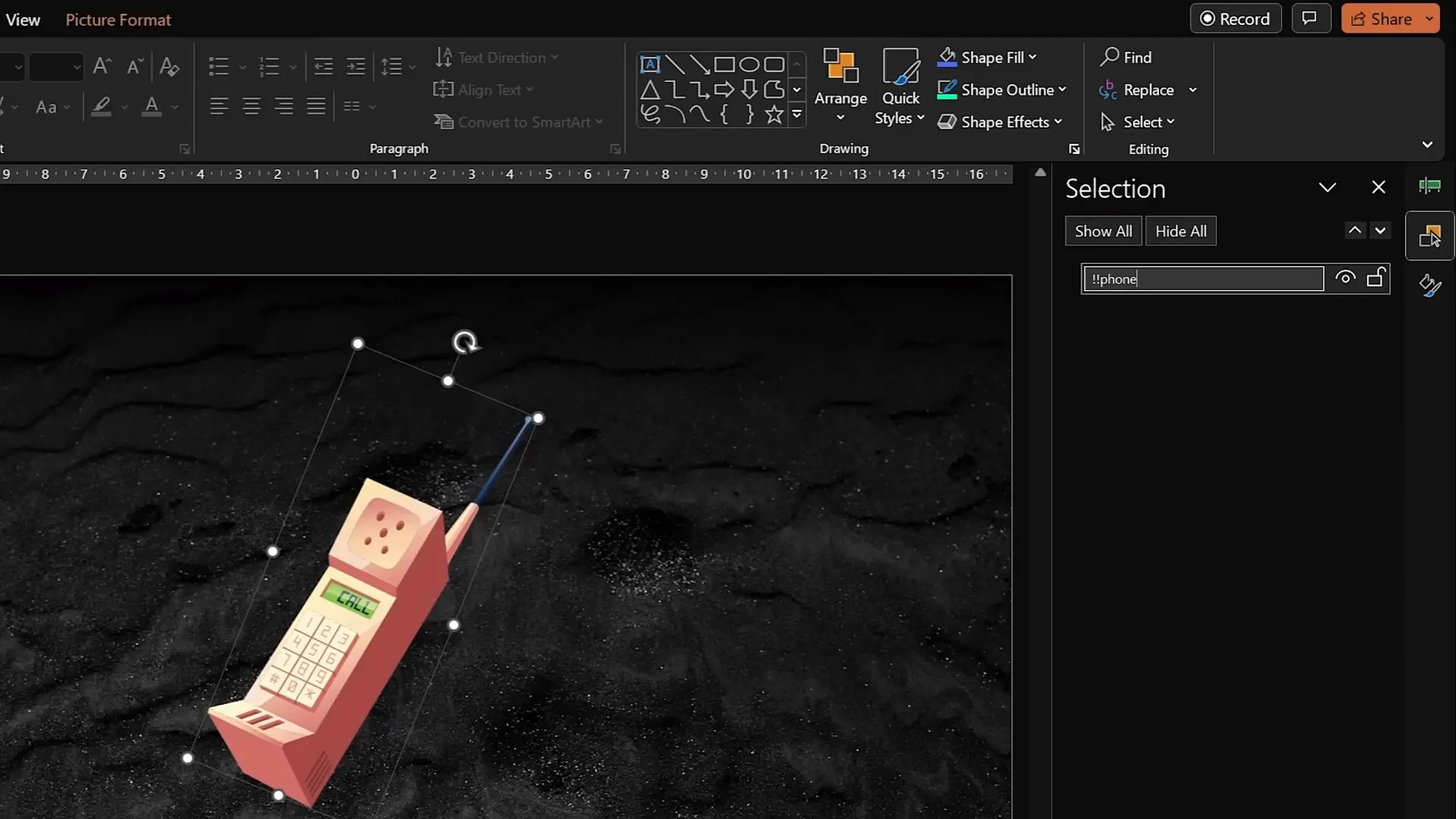 Renaming objects with double exclamation marks for morph transition