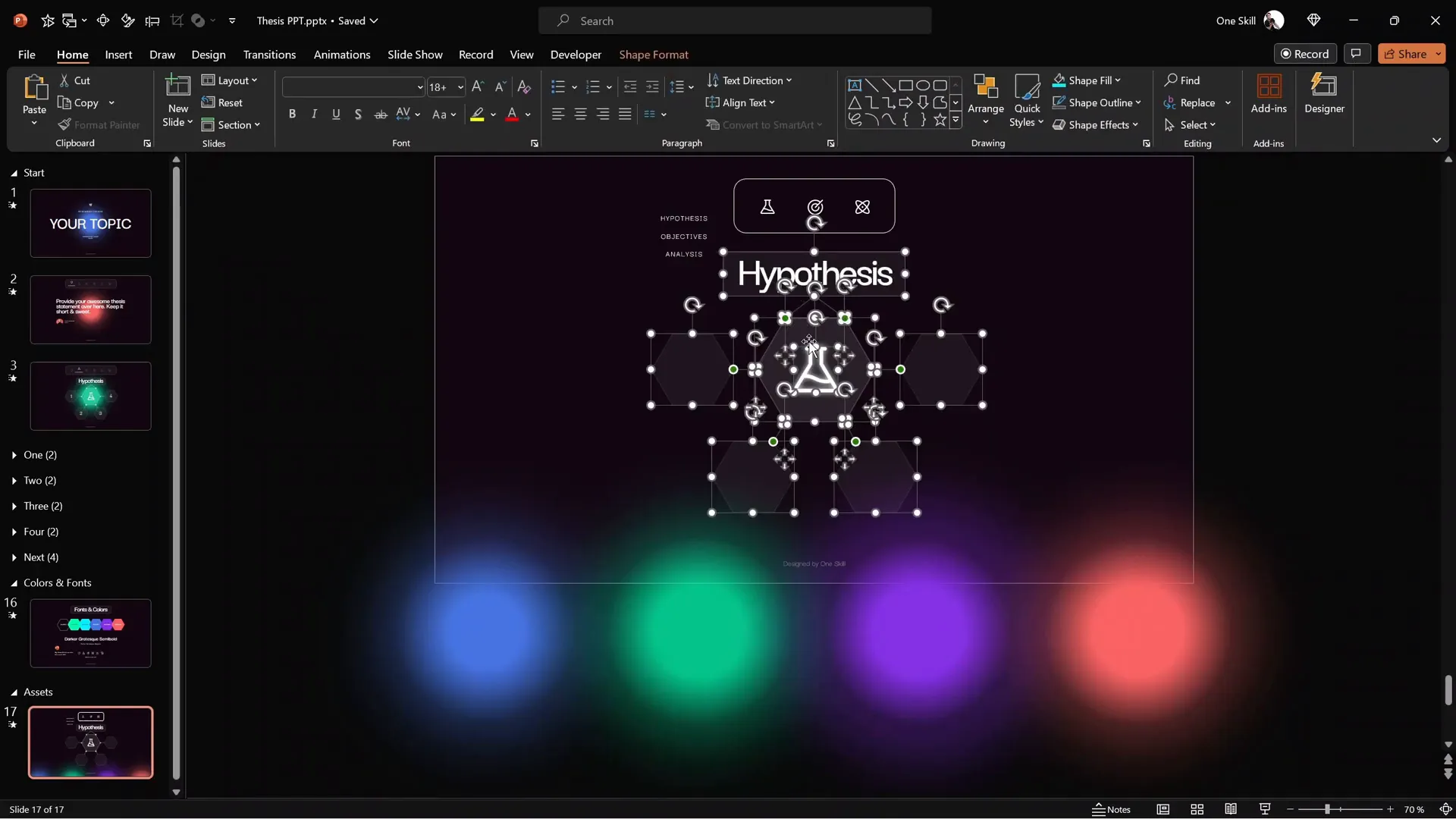 Using Selection Pane to rename icons and text boxes for morph transition control