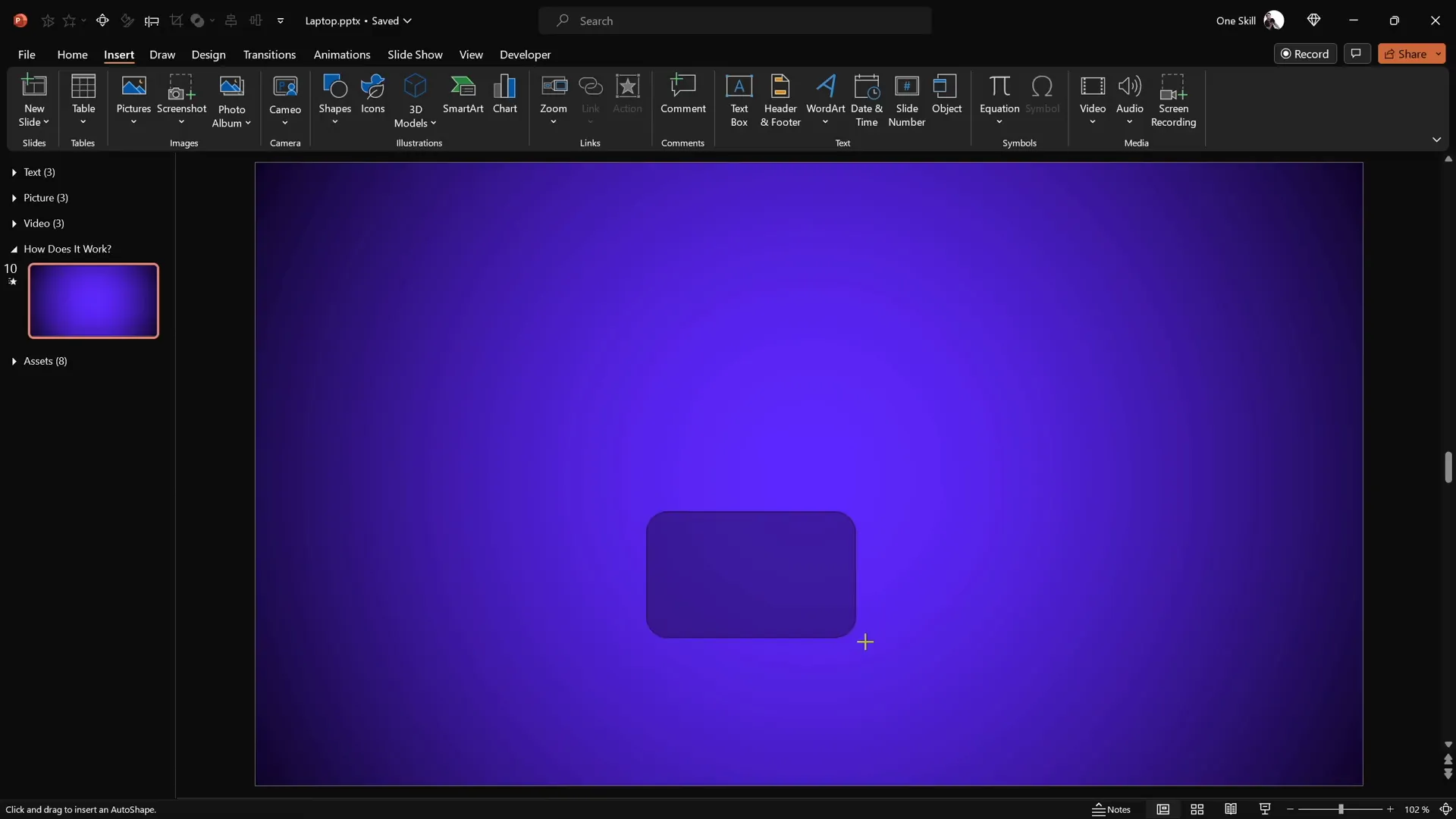 Creating laptop keyboard and screen shapes in PowerPoint