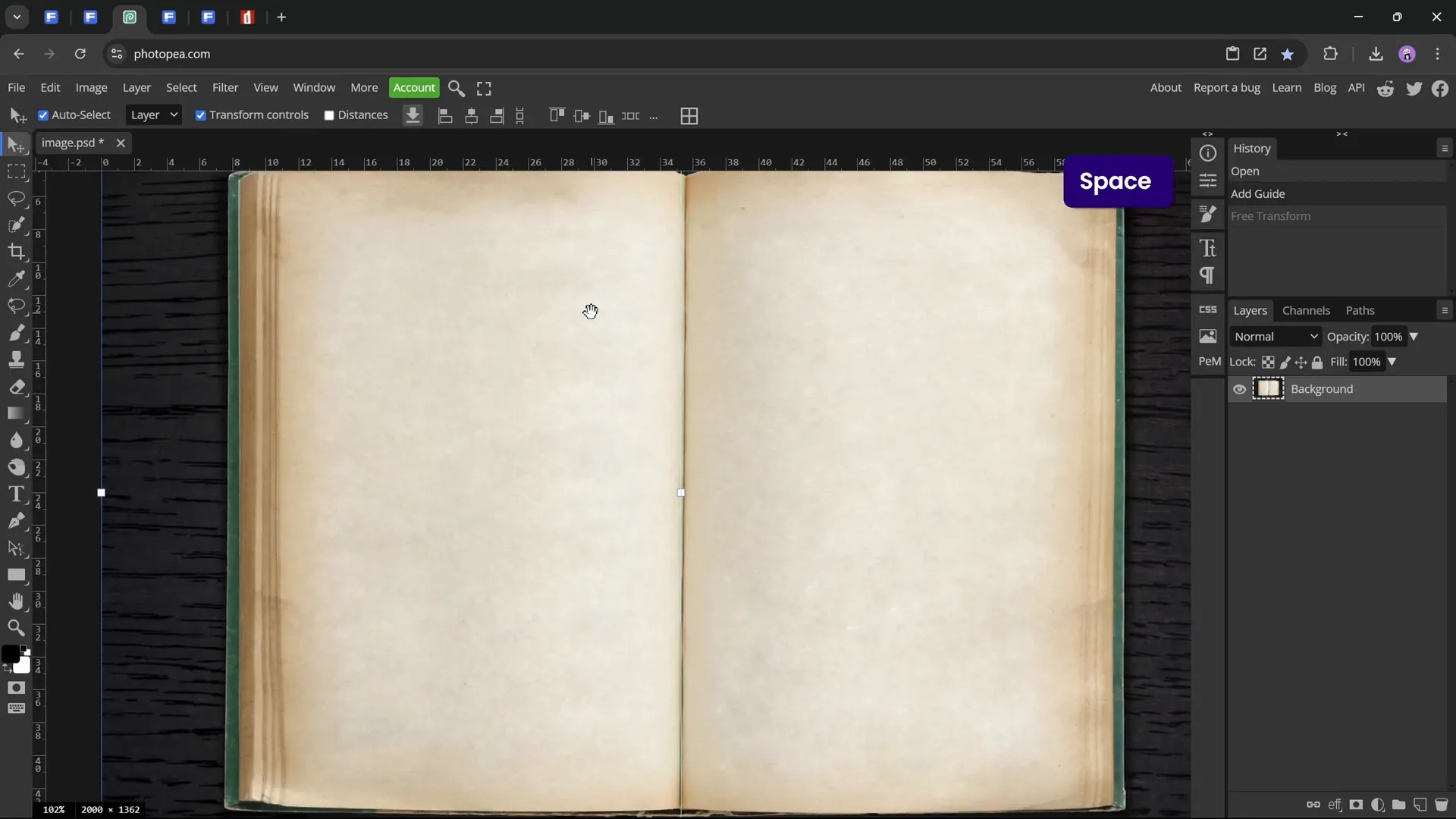 Distorting book image to straighten page division