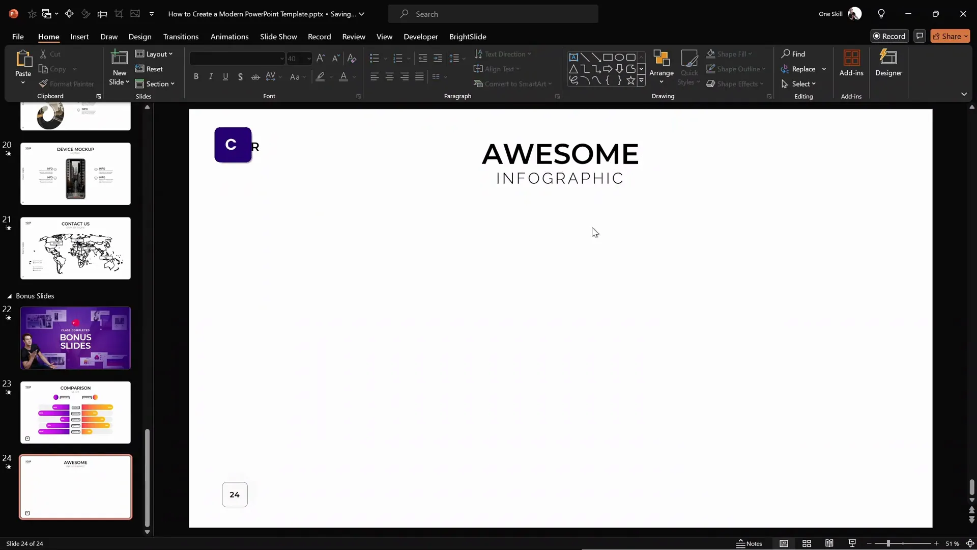 Title and subtitle placeholders filled on the slide