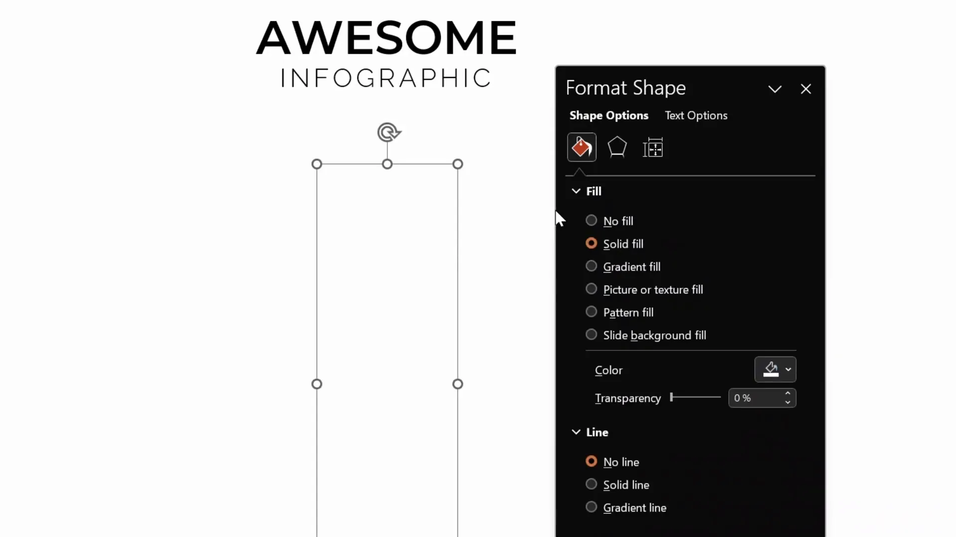 White rectangle with subtle shadow effect in the center of the slide